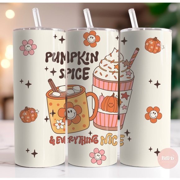 Hand Crafted Other - (1) Fall Tumbler,  Pumpkin Tumbler